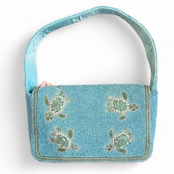 Blue Sea Turtle Beaded Bag NWT - Picture 4 of 6